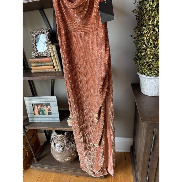 retrofete Katya Sequin Maxi Dress Bronze Womens Size Medium - Picture 7 of 10